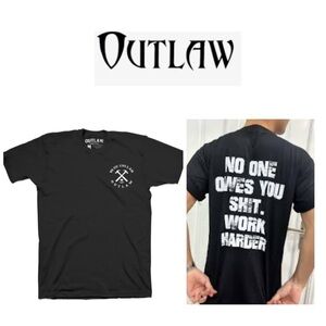 Outlaw Black Graphic T-Shirt for Men XL